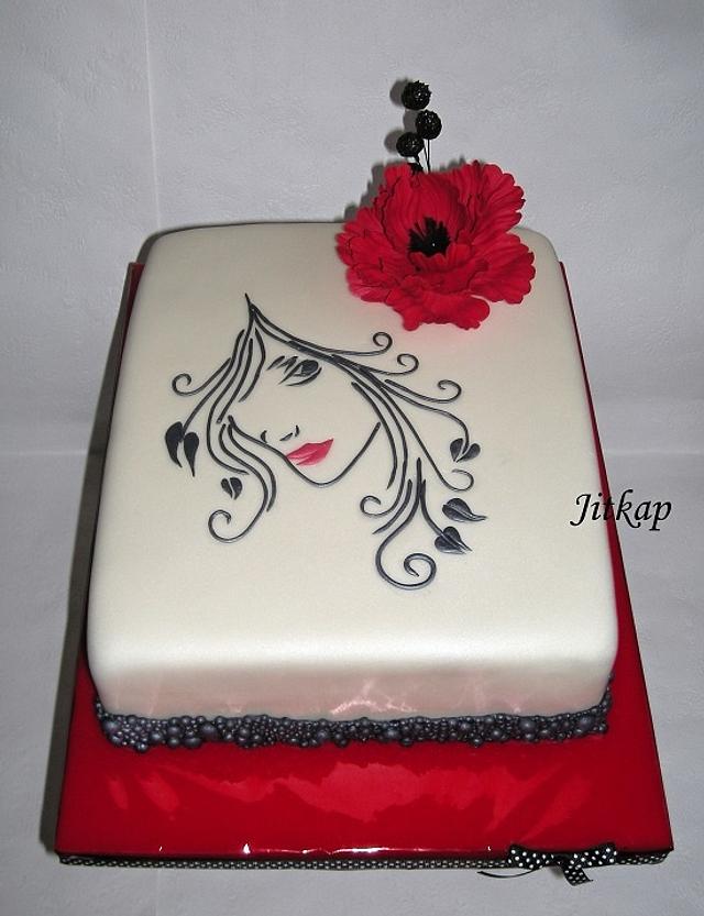 The cake with the silhouette heads women - Decorated Cake - CakesDecor