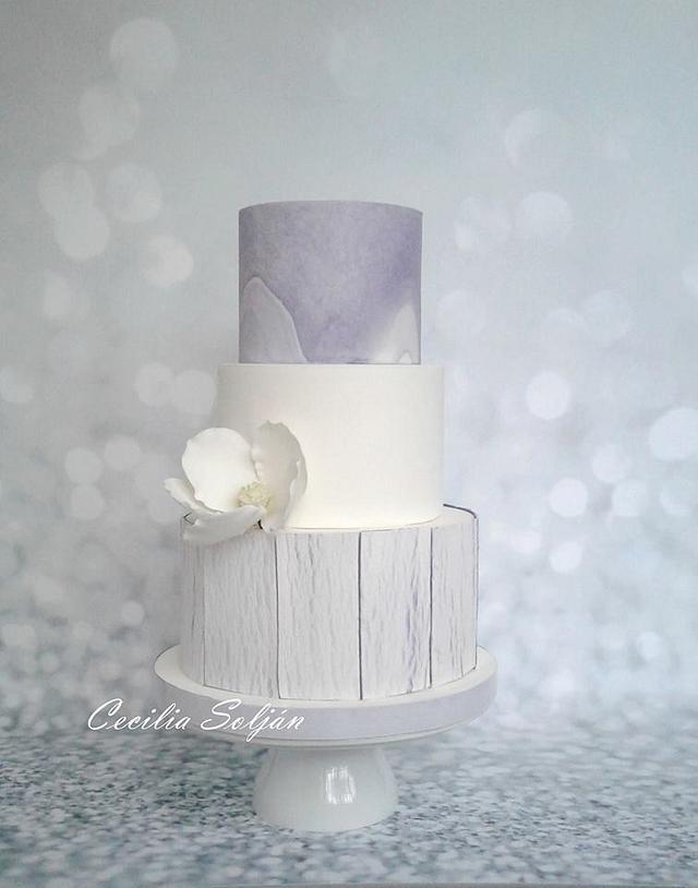 Crackle Effect Wedding cake Decorated Cake by Cecilia CakesDecor