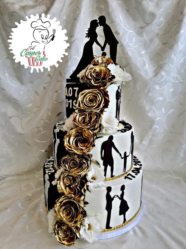 Life story wedding cake 