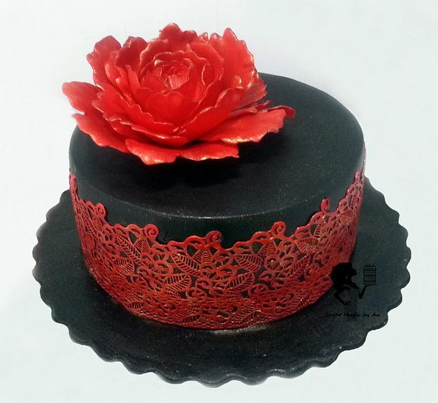 Black And Red Decorated Cake By Antonia Lazarova Cakesdecor