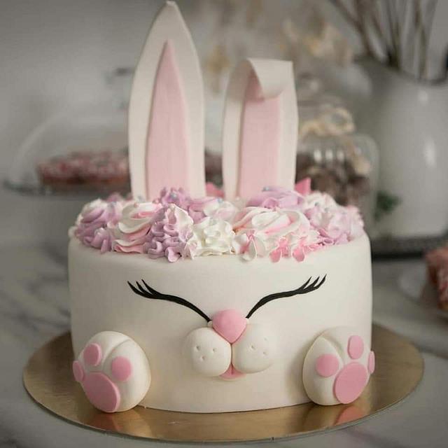 Cute Bunny 1st Birthday Cake - Mel's Amazing Cakes