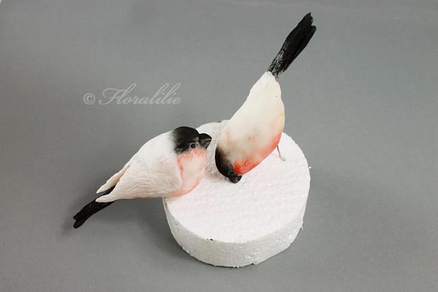 Winter Wedding Cake with Birds