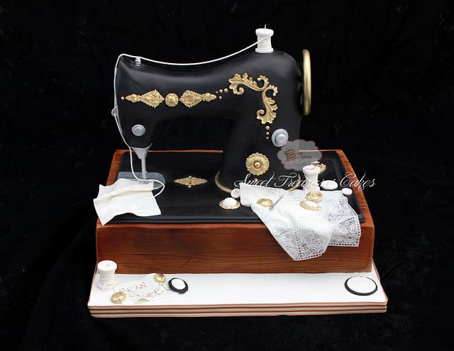 Classic Sewing Machine Decorated Cake By Sweet Cakesdecor