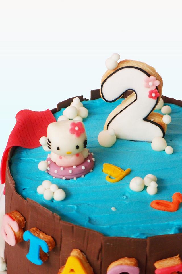 Hello Kitty Pool Party Cake by Julie Manundo CakesDecor