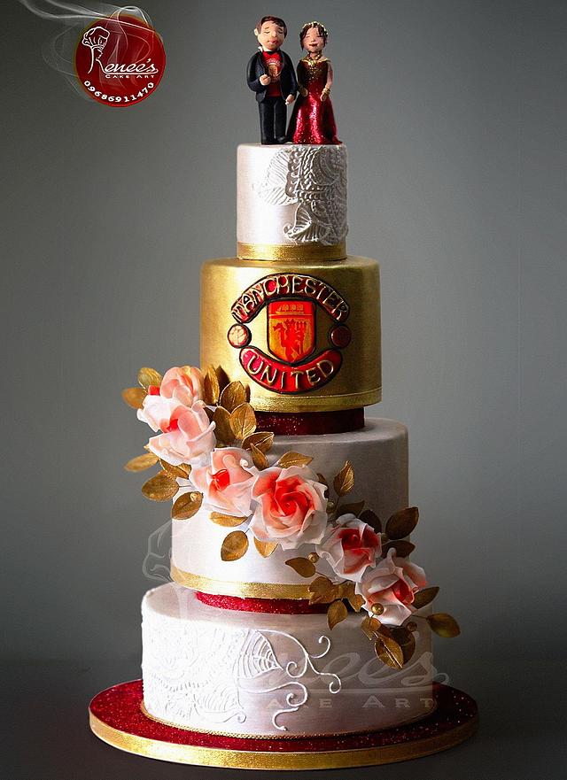 Manchester United Themed Wedding Cake My Purbaja B Cakesdecor