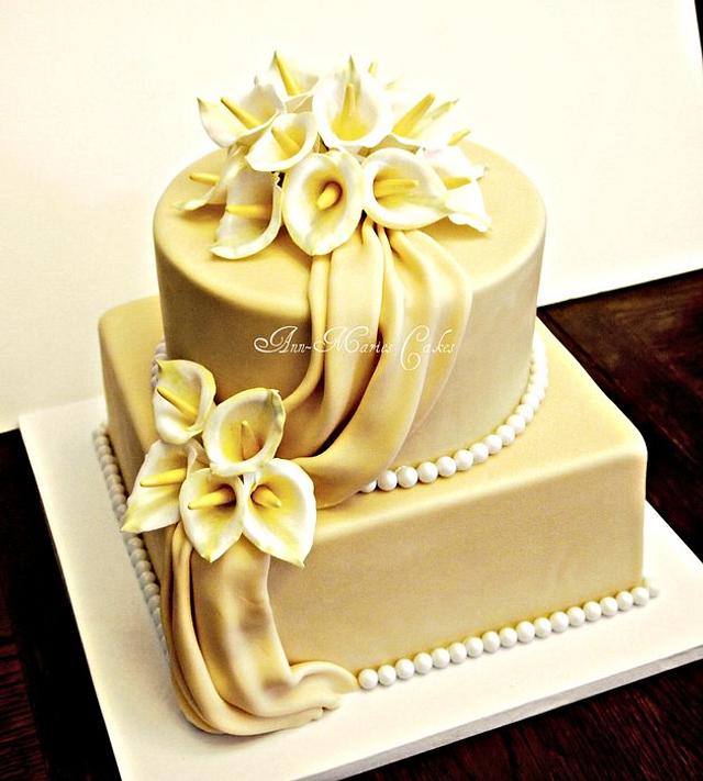 50th Anniversary Calla Lily cake