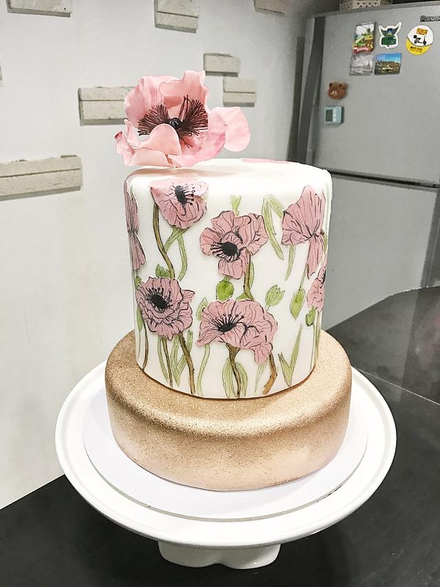 Pink Poppy Cake Cake By Jackie Florendo Cakesdecor