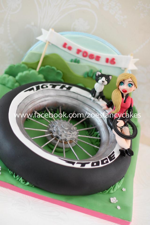 Cycling birthday girl cake
