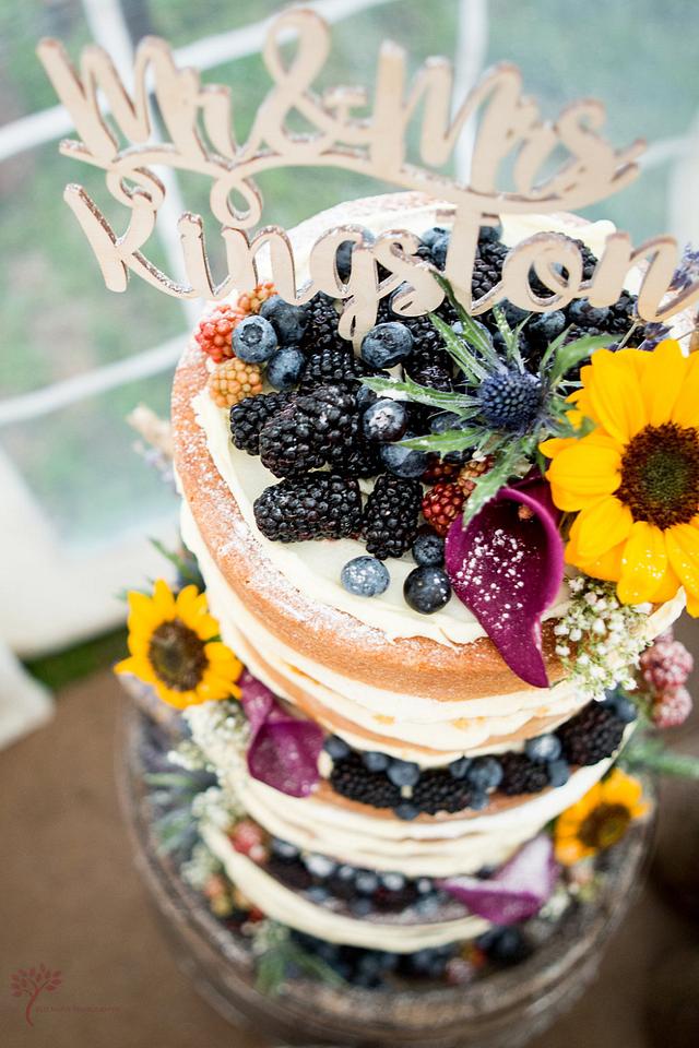 Sunflower naked cake Cake by Cherish Cakes by Katherine