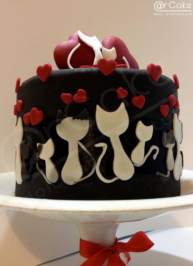 cats in love - Decorated Cake by maria antonietta motta - - CakesDecor