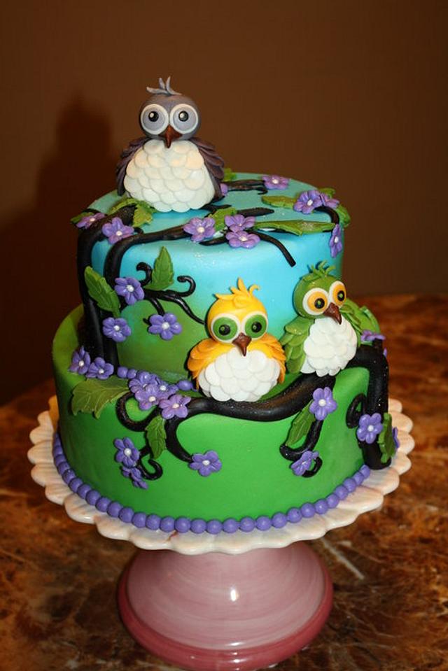 Cute owls - Cake by Julia Ch - CakesDecor