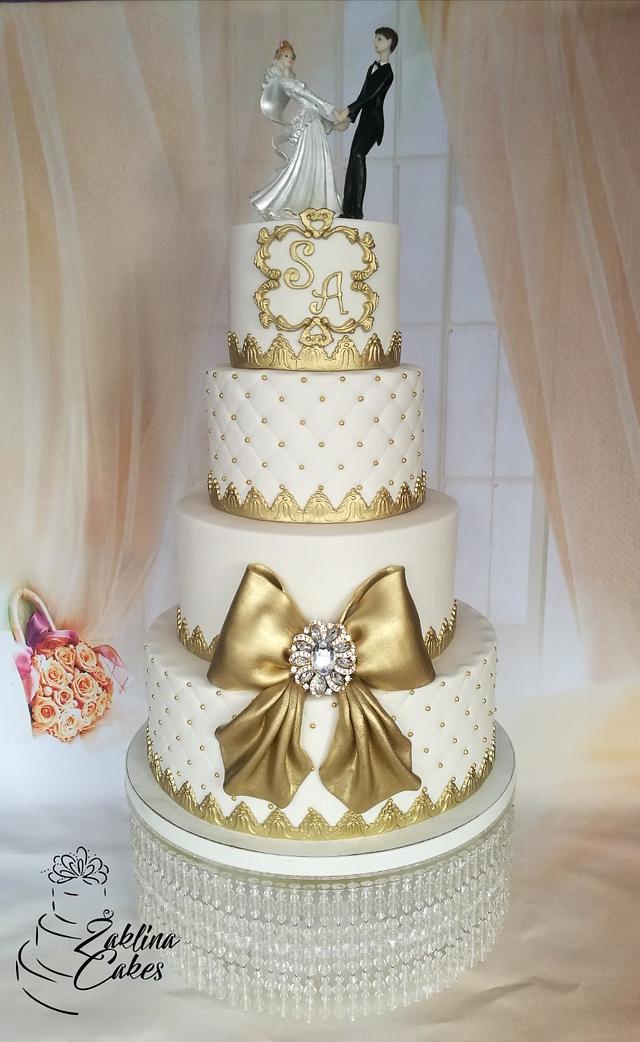 Golden wedding cake - Decorated Cake by Zaklina - CakesDecor