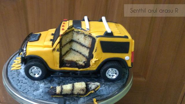 Remote operated moving hummer cake