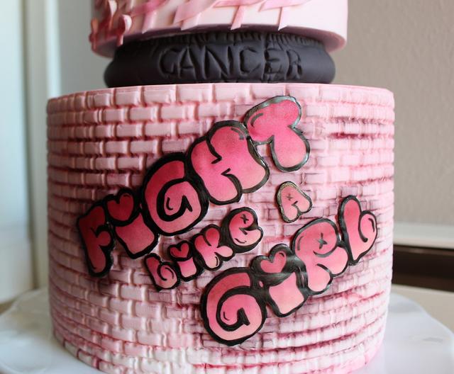 Pink ribbon cake