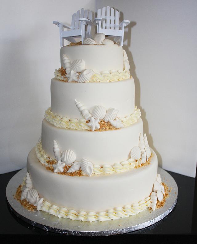 Seaside Wedding Cake - Decorated Cake by SugarKiss - CakesDecor