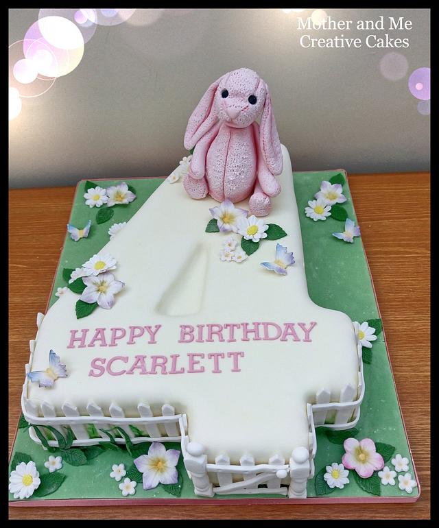 Bunny number four cake Decorated Cake by Mother and Me CakesDecor Bunny number four cake Decorated Cake by Mother and Me CakesDecor
