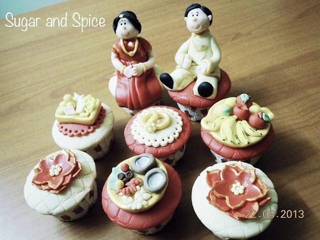 South Indian Wedding Cupcakes - Decorated Cake by Sugar - CakesDecor
