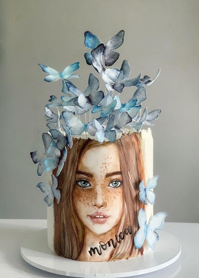 Butterflies girl - Decorated Cake by Dsweetcakery - CakesDecor