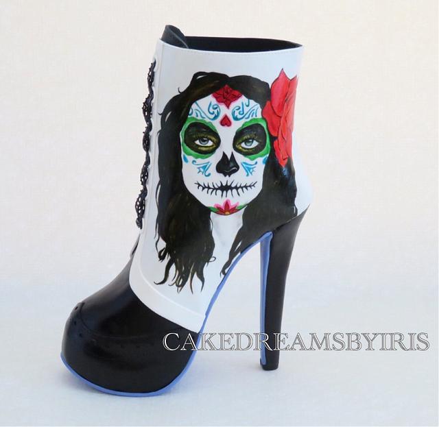 High heel Sugar Skull boot