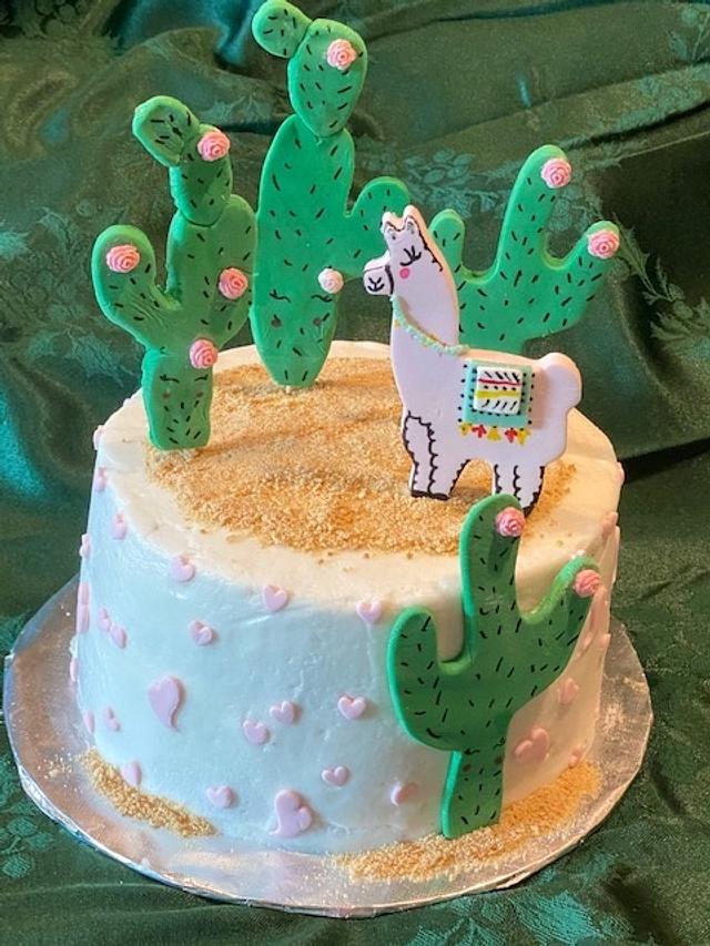 BIRTHDAY LLAMA Decorated Cake by Julia CakesDecor