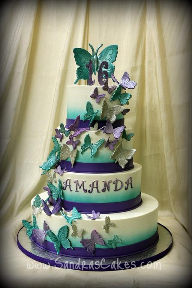 Butterfiles Galore Cake by Sandrascakes CakesDecor