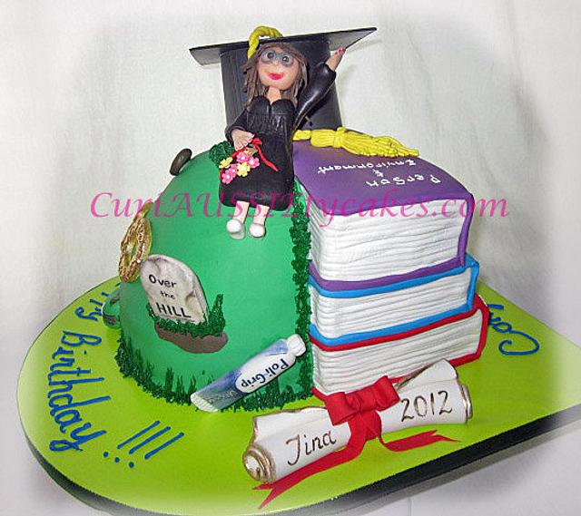 Graduation / 50th birthday mash-up cake - Decorated Cake - CakesDecor