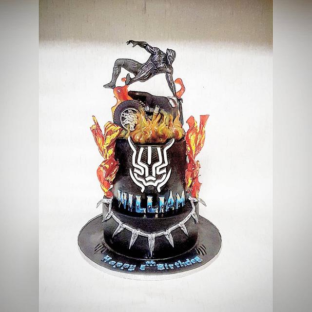 Black panther cake cake by The Custom Piece of Cake