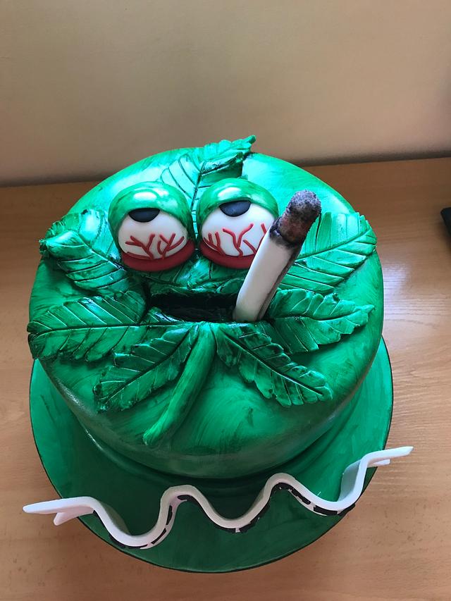 Cannabis leaf cake Decorated Cake by Becky's Cakes CakesDecor