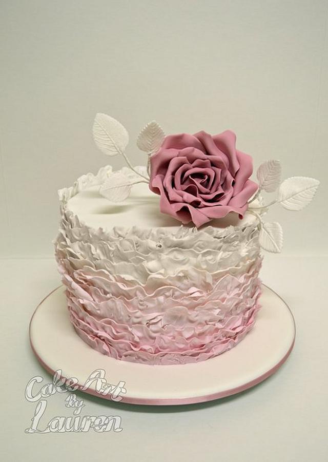 Ruffle & Rose cake. Decorated Cake by Lauren CakesDecor