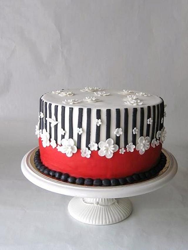 Red black and white 60th cake | Dance cakes, 50th cake, Novelty cakes