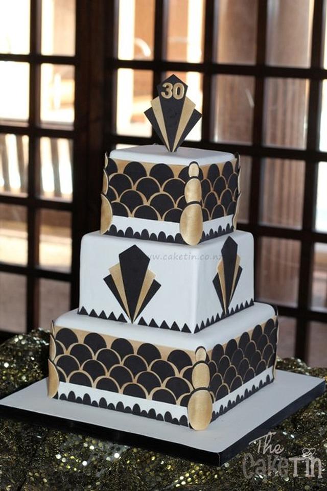 Art Deco 30th Birthday Cake