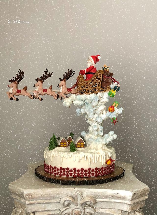 Christmas fruit cake with royal icing decorations!...🦌🎁 CakesDecor