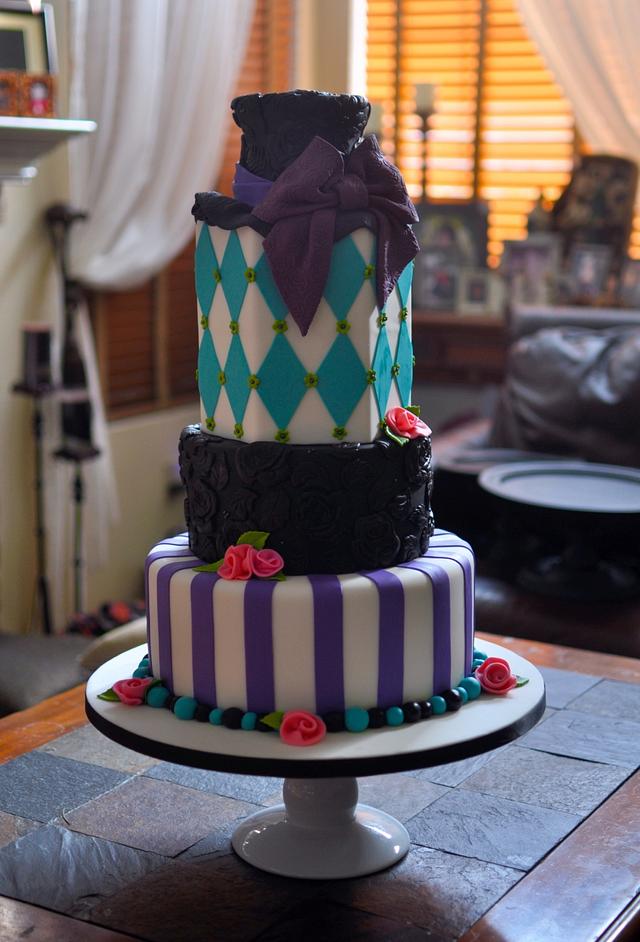 Mad Hatter Themed Eighteenth Birthday Cake Cake by