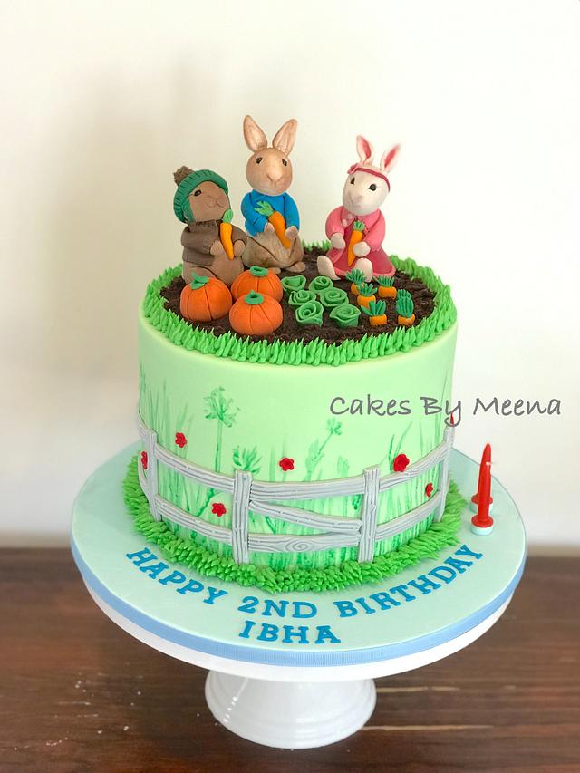 Peter Rabbit and friends 1st birthday cake - Decorated - CakesDecor