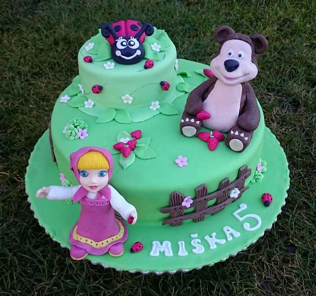 Masha and Bear cake - Decorated Cake by AndyCake - CakesDecor