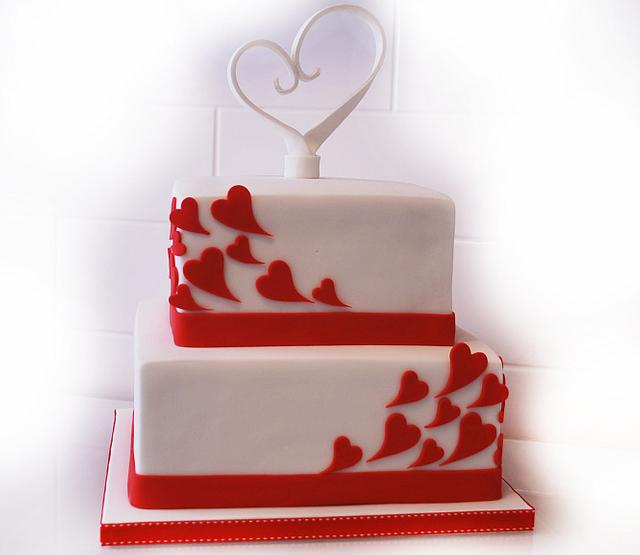 Simple Heart Wedding - Decorated Cake By Danielle Lainton - Cakesdecor