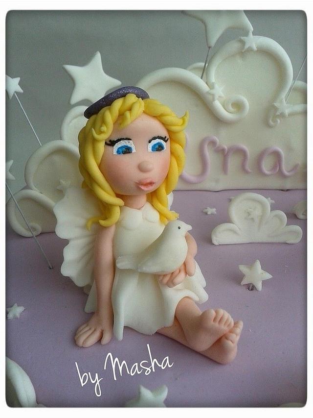 Cute angels christening cake Cake by Sweet cakes by CakesDecor