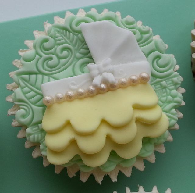 Gender Neutral Baby Shower Cupcakes cake by Elaine's CakesDecor