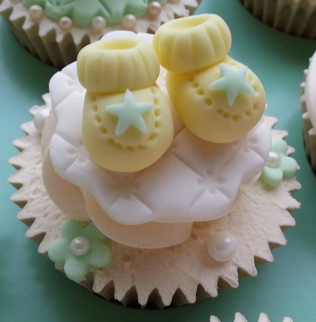Gender Neutral Baby Shower Cupcakes cake by Elaine's CakesDecor