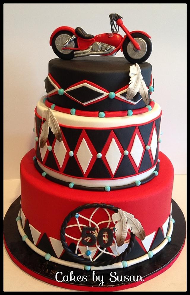 American Indian motorcycle cake - Cake by Skmaestas 