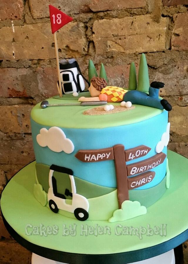 Golf cake - Decorated Cake by Helen Campbell - CakesDecor