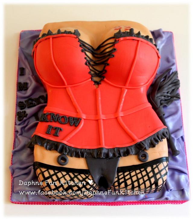Sexy corset cake - Decorated Cake by DaphneHo - CakesDecor