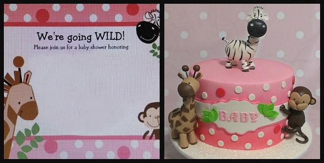 Going Wild Baby Shower Cake , cake by Custom Cake Designs