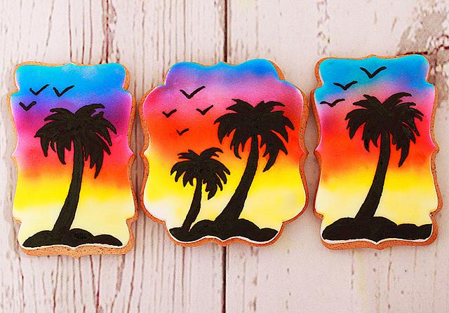 Sunset cookies - Decorated Cookie by Levi - CakesDecor