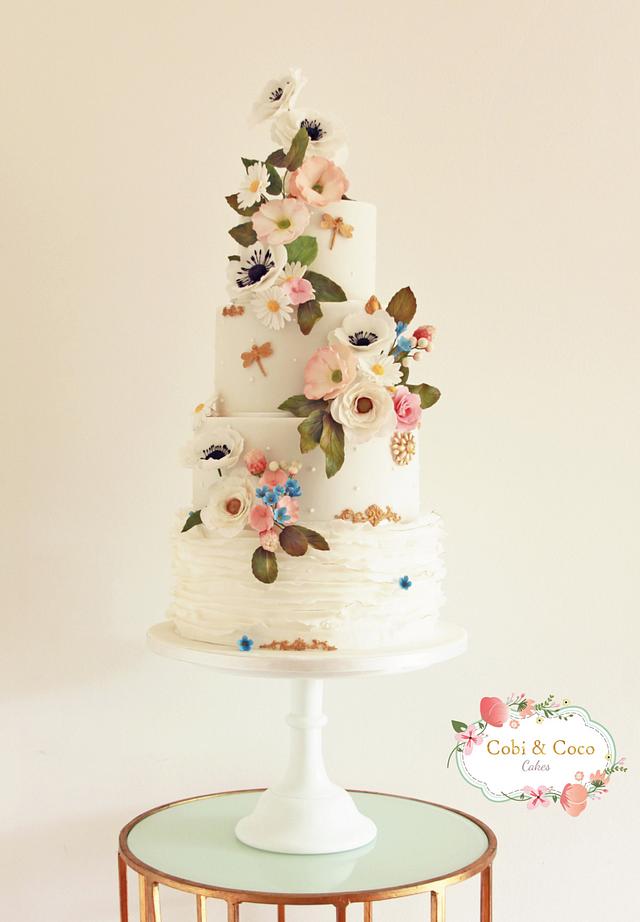 Tropical Flora Wedding Cake - Decorated Cake by Cobi & - CakesDecor