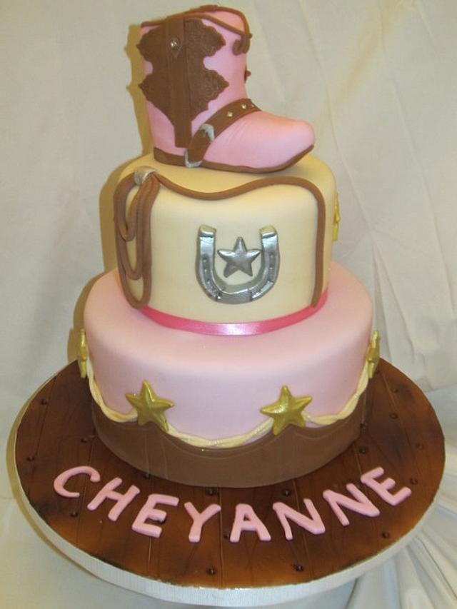 Cowgirl Baby Shower Cake - Decorated Cake By Tonya - CakesDecor