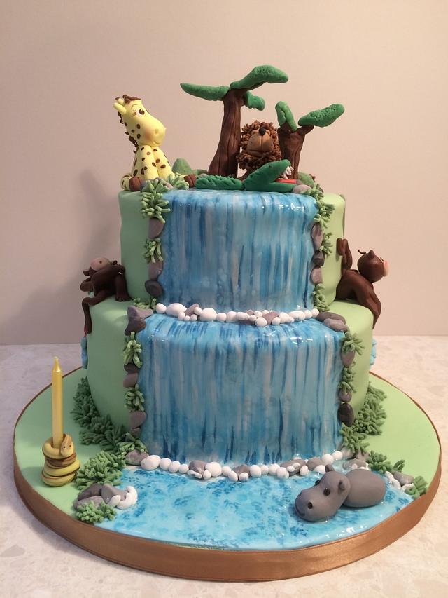 Waterfall Cake - Decorated Cake By Elaine - Ginger Cat - Cakesdecor