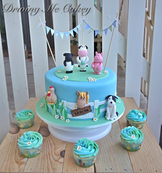 Farm Yard 1st Birthday Cake Decorated Cake By Jaymie Cakesdecor