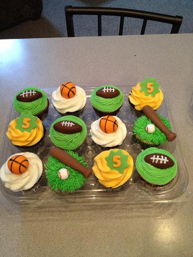 Sports Cupcakes Decorated Cake By Tonya Cakesdecor