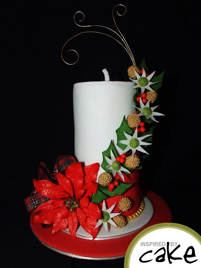 Christmas Candle Cake By Inspired By Cake Vanessa Cakesdecor